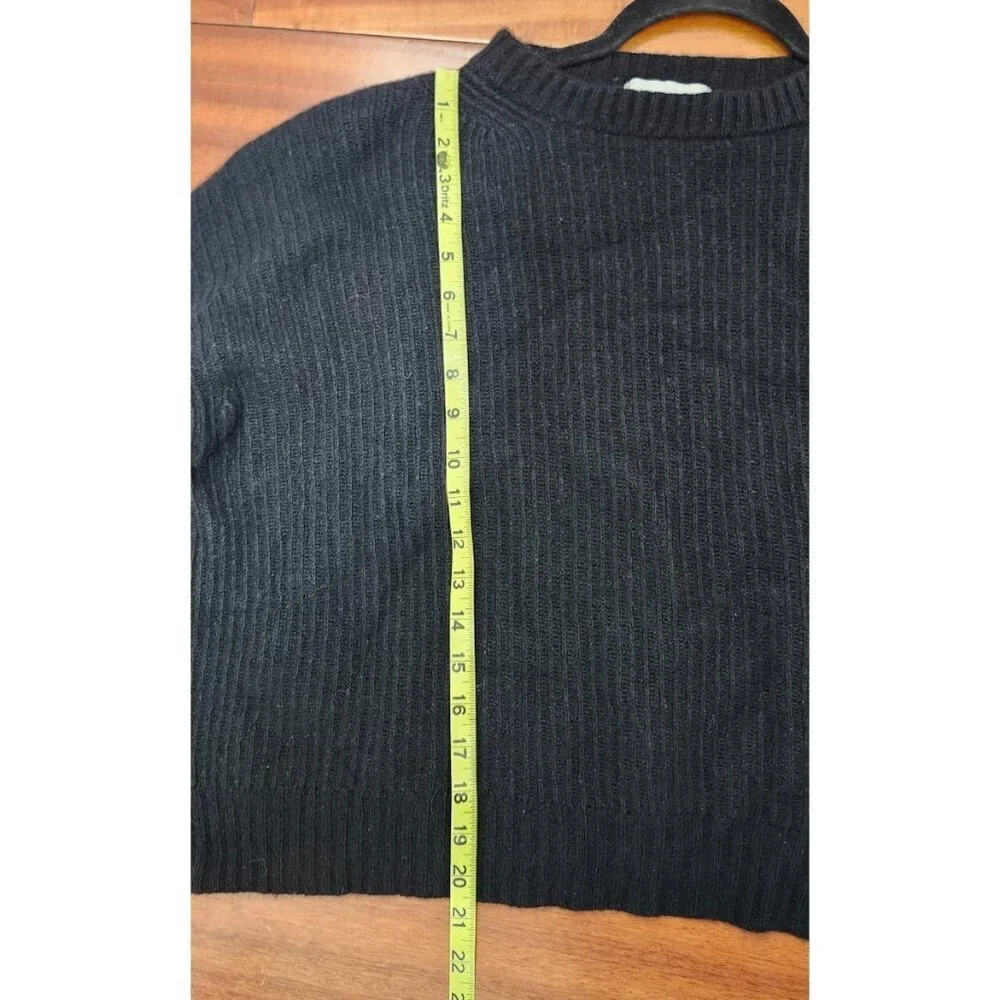 N.O.W. Andrea Rosati Cashmere Sweater Women Black Ribbed Knit Italy Oversized M